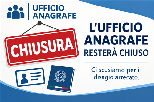 Chiusura Ufficio Anagrafe mercoledì 30/09/2026