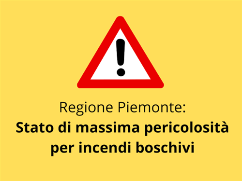 Dichiarazione stato di massima pericolosità per gli incendi boschivi
